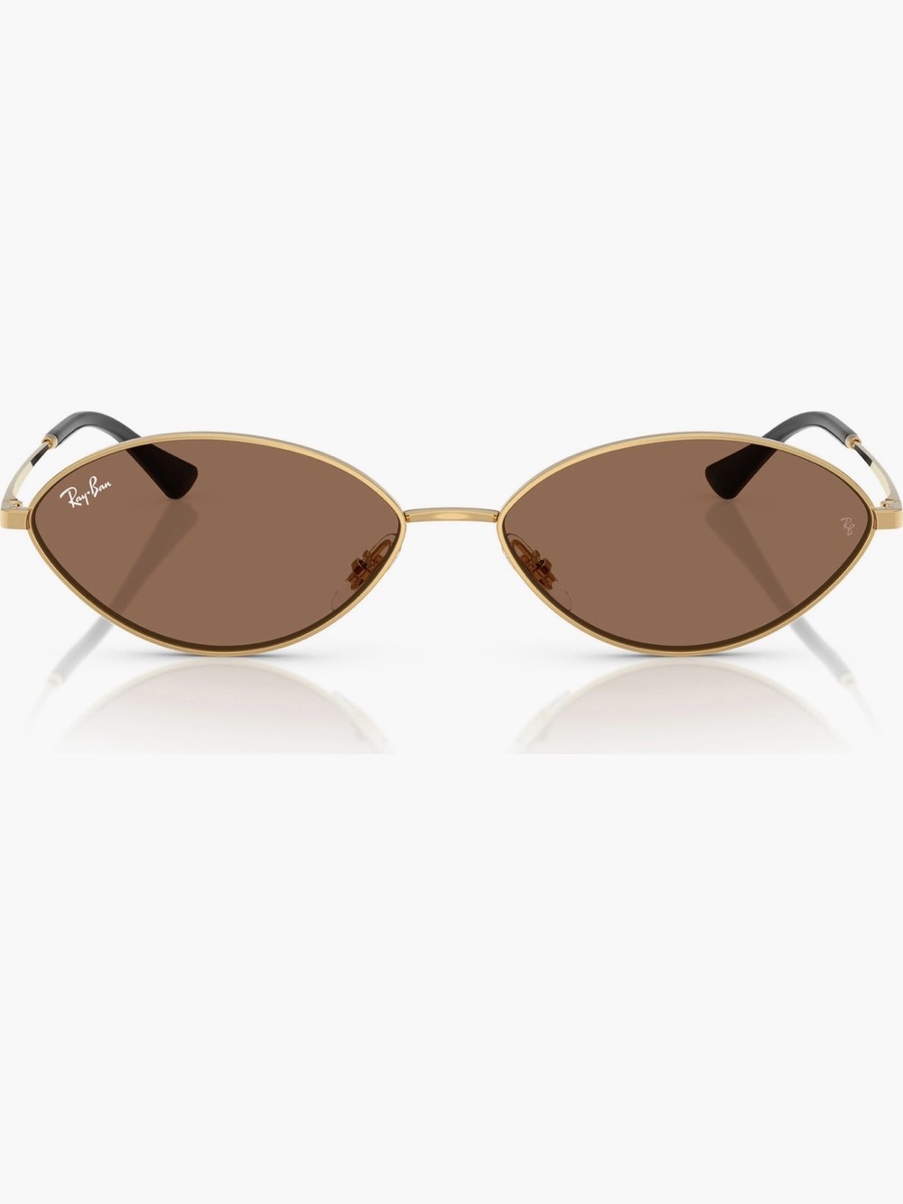 Ray-Ban Kai 56mm Oval Unisex Gold Frame Sunglasses with Brown Lenses - Picture 5 of 8